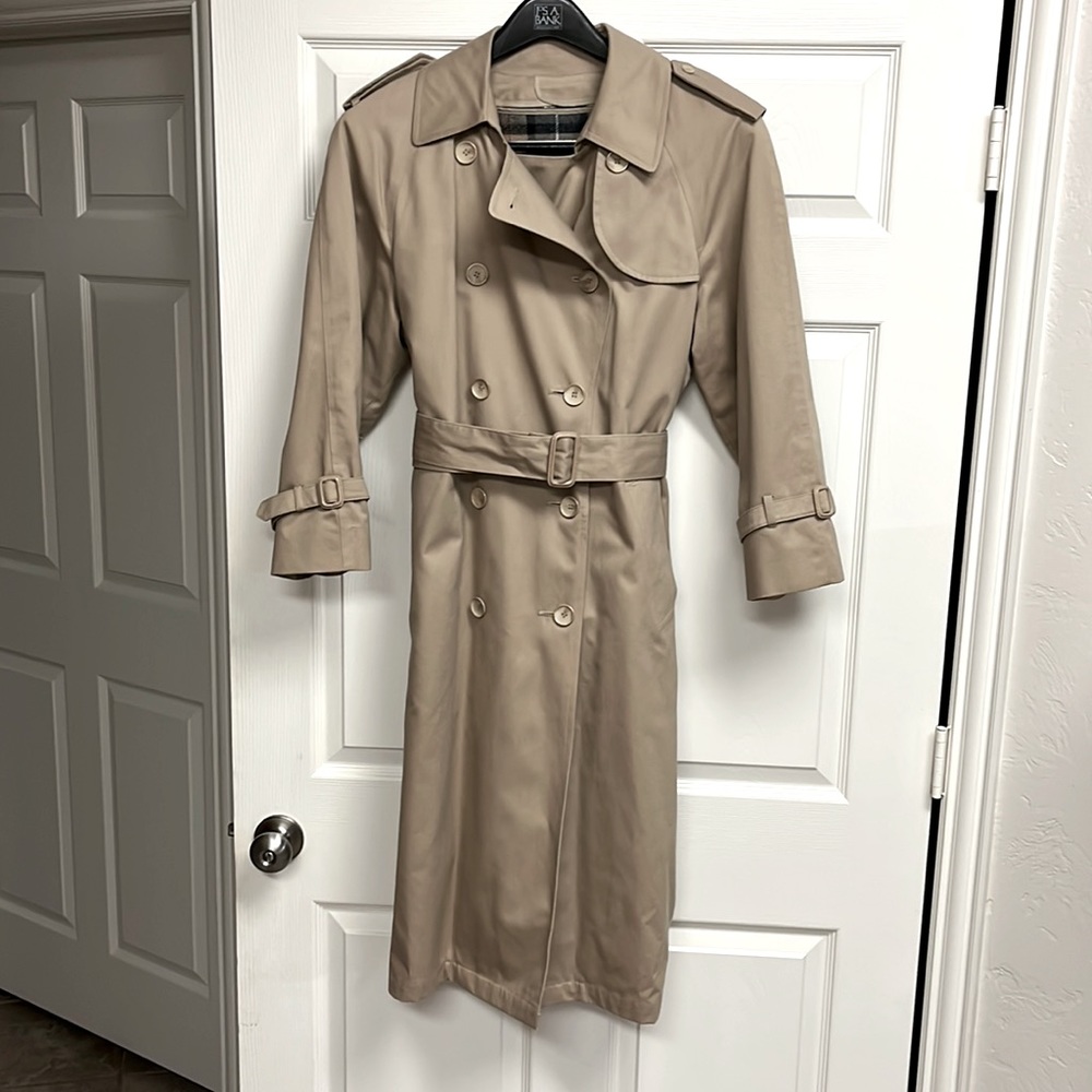 Vintage Women’s London Fog plaid wool lined size 12 petite rain coat jacket